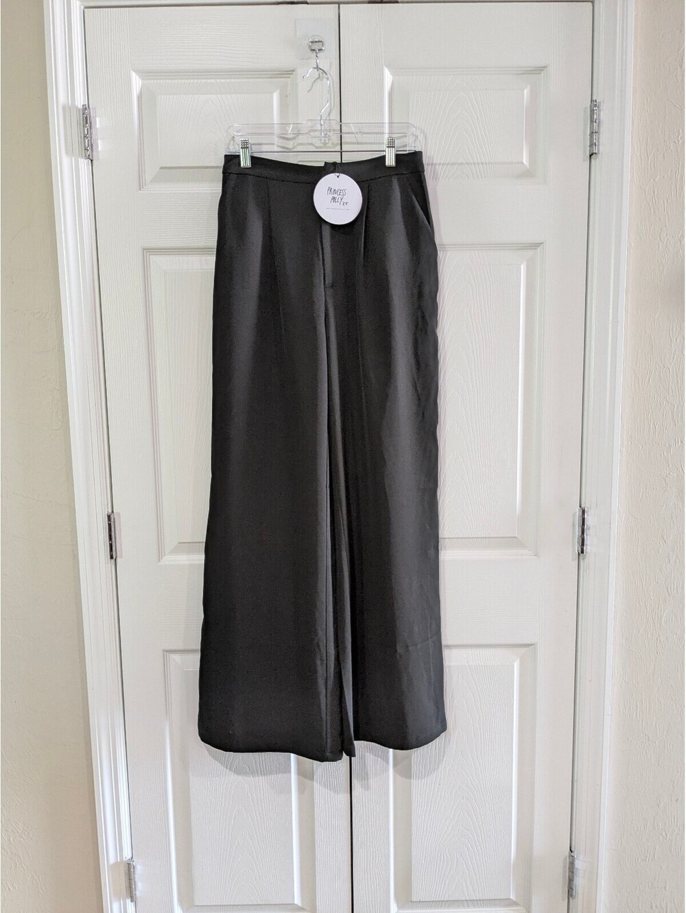 Princess Polly Women's Briana Wide Leg Black Dress Pants Trousers, Size 6, New - Picture 2 of 14